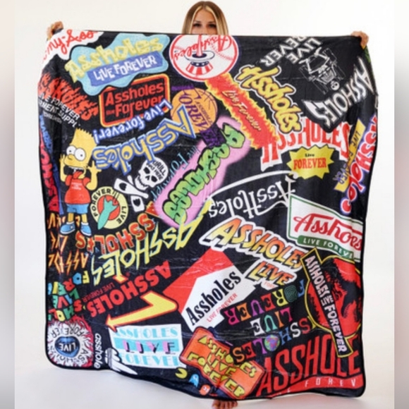 Assholes Live Forever Other - Assholes Live Forever STICKERS Multicolor Single Sided Blanket 5' x 5' ALF